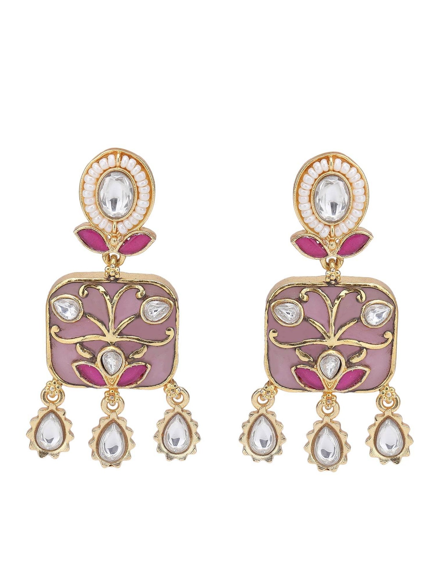 Exquisite Gold-Plated Kundan-Polki Choker Necklace Set - Auraa Trends