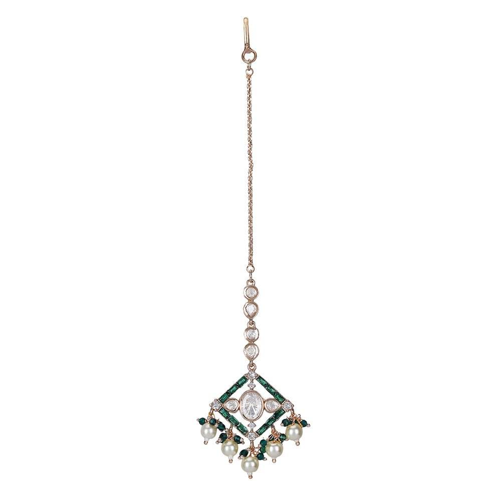 Exquisite Kundan Bridal Choker Necklace Set with Maangtikka - Auraa Trends