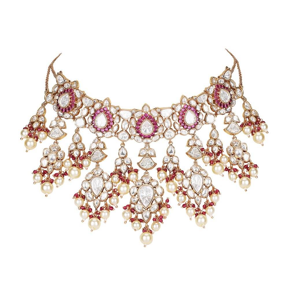 Exquisite Kundan & Pearl Bridal Jewelry Set - Auraa Trends