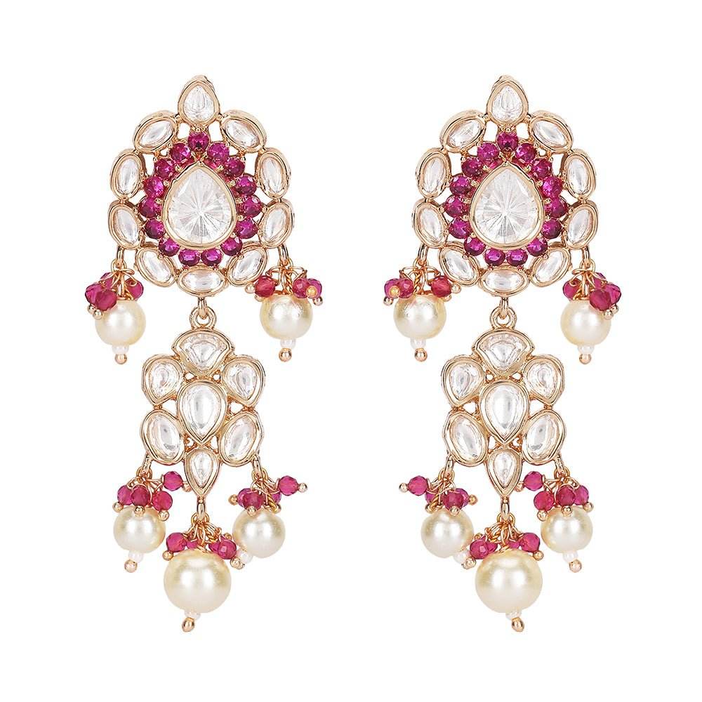 Exquisite Kundan & Pearl Bridal Jewelry Set - Auraa Trends