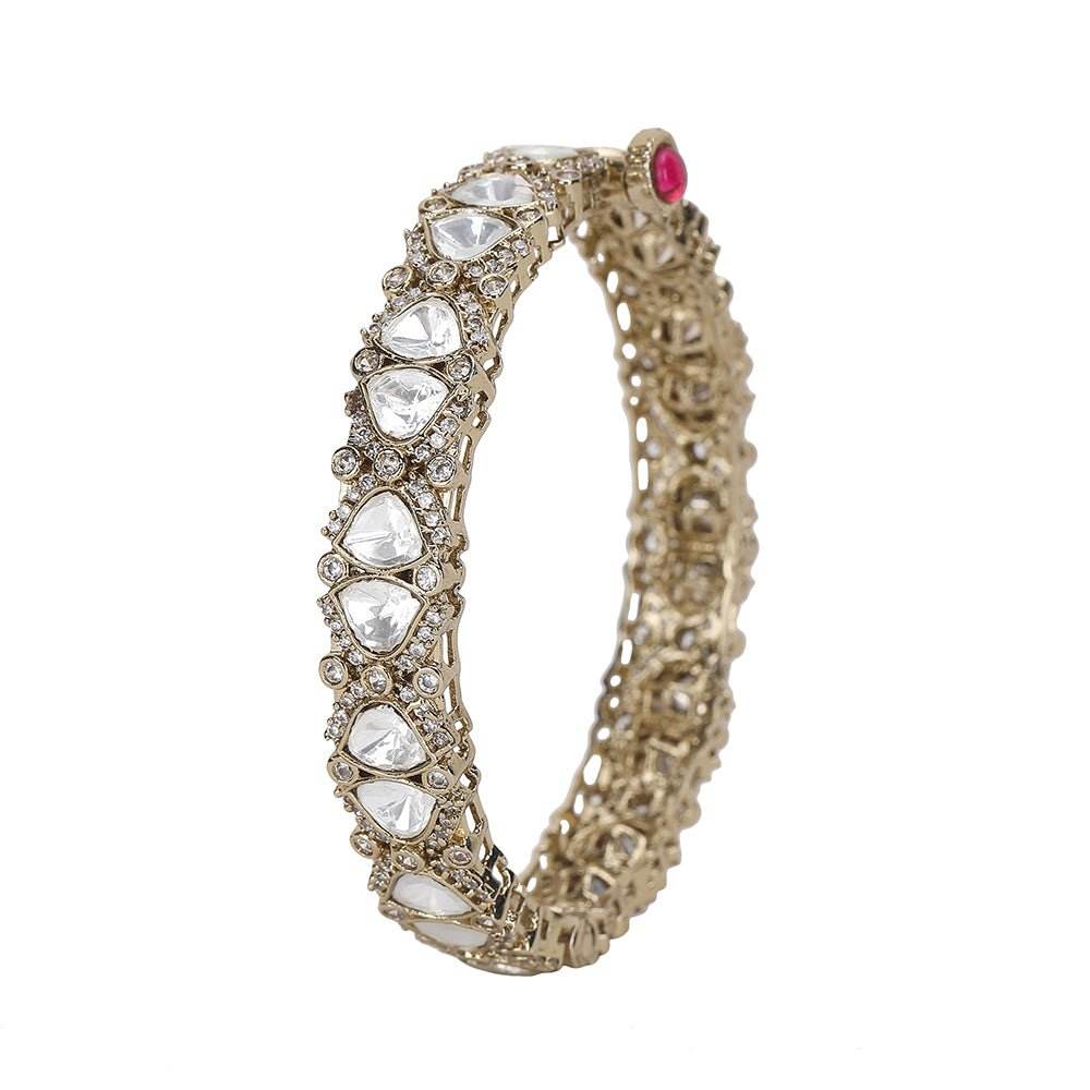 Exquisite Kundan Polki Bangle Set - Auraa Trends