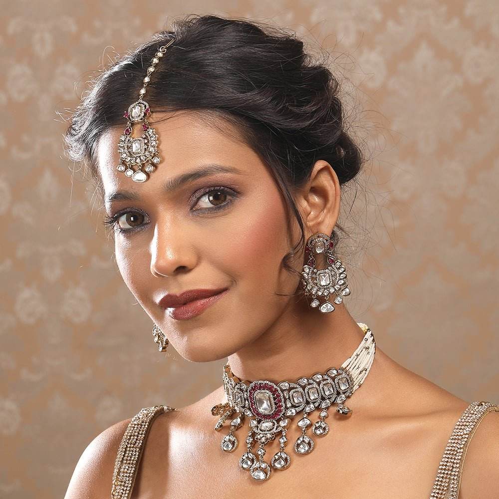 Exquisite Moissanite Choker Necklace Set - Auraa Trends
