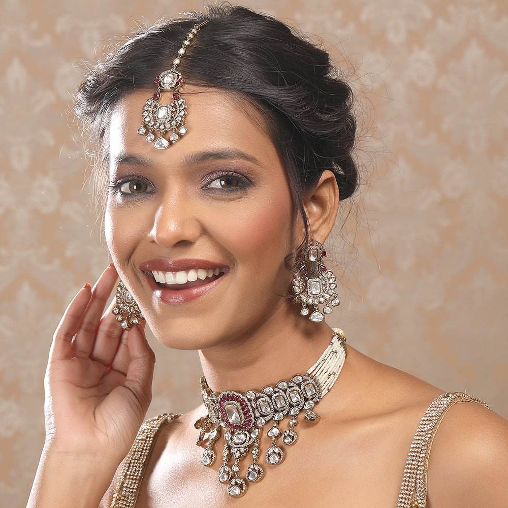 Exquisite Moissanite Choker Necklace Set - Auraa Trends