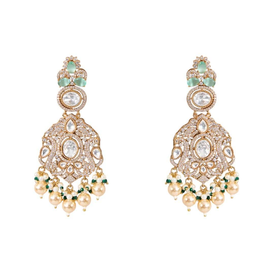 Exquisite Turquoise and Pearl Choker Necklace with Matching Earrings for Bridal and Festive Occasions - Auraa Trends