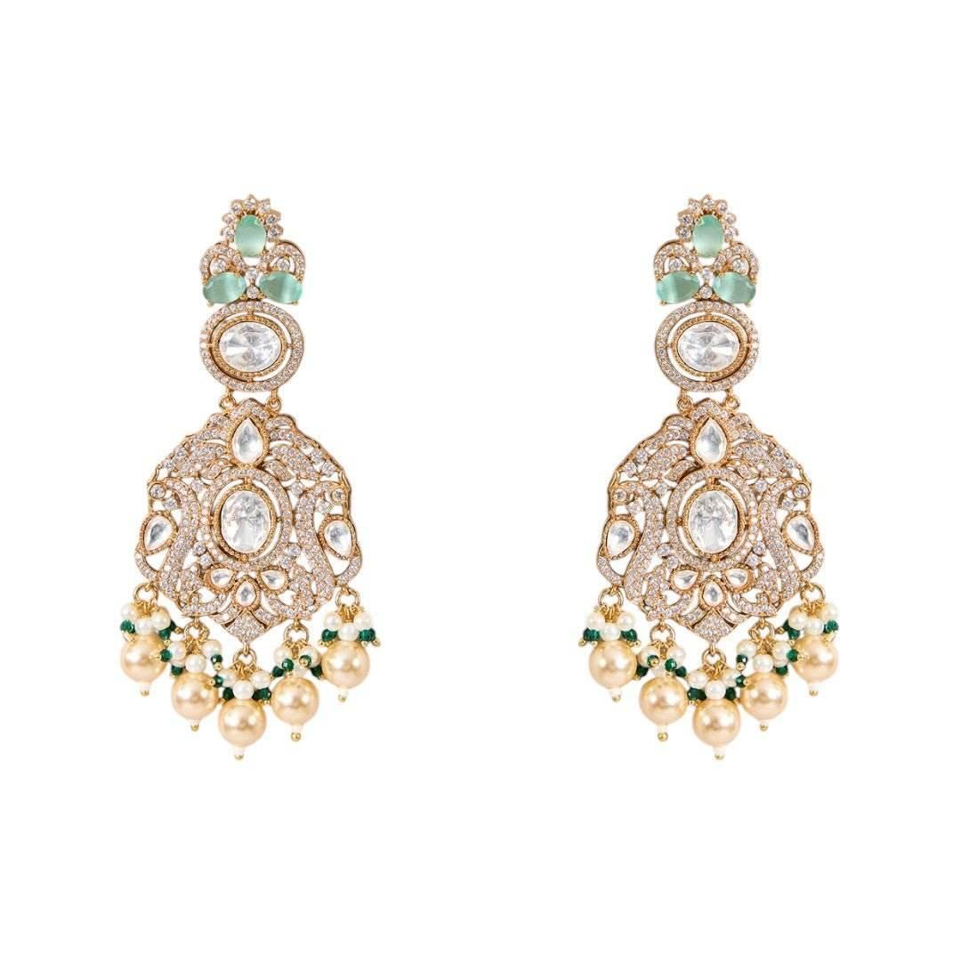 Exquisite Turquoise and Pearl Choker Necklace with Matching Earrings for Bridal and Festive Occasions - Auraa Trends