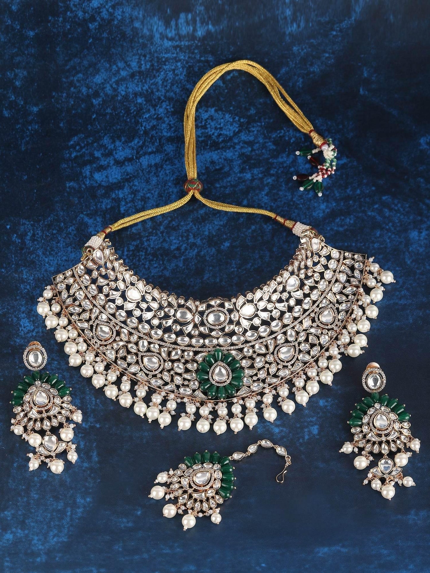 Fluoride & Polki Bridal Necklace Set - Auraa Trends