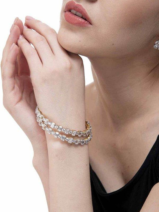 Glamorous Swarovski Sterling Silver Bracelet - Auraa Trends