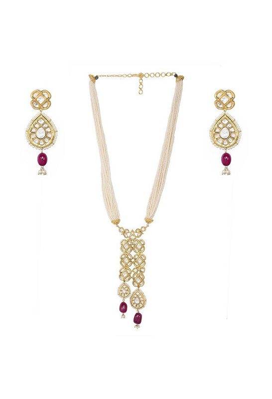 Glamourous Kundan Necklace Set - Auraa Trends