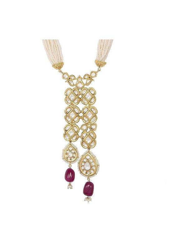 Glamourous Kundan Necklace Set - Auraa Trends