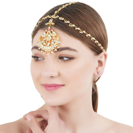 Gleaming Kundan Mathapatti - Auraa Trends