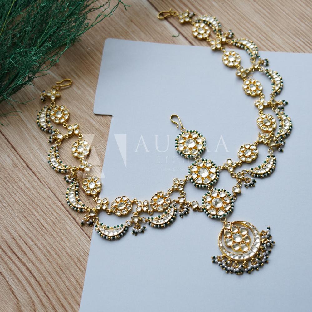 Glistening Kundan Mathapatti - Auraa Trends - Mathapati - # - Auraa Trends - Glistening Kundan Mathapati
