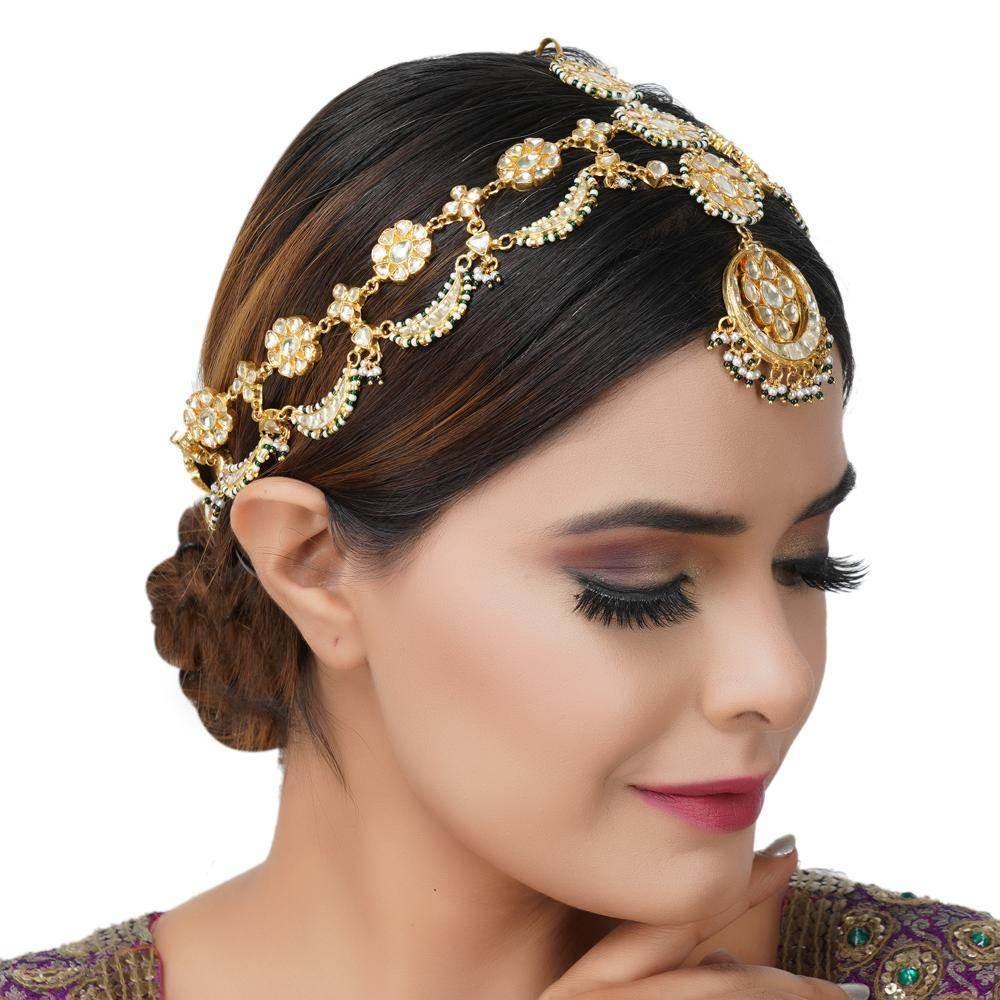 Buy Gold Plated Kundan Mathapati Accessories – Auraa Trends