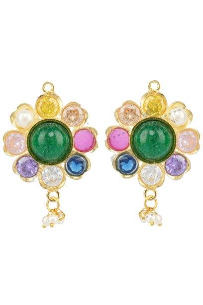Glittering Gold Plated Kundan Necklace Set - Auraa Trends