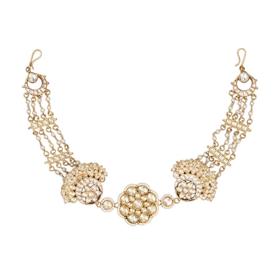 Gold Finish Kundan Mathapatti - Auraa Trends - Mathapati - # - Auraa Trends - Gold Finish Kundan Mathapatti