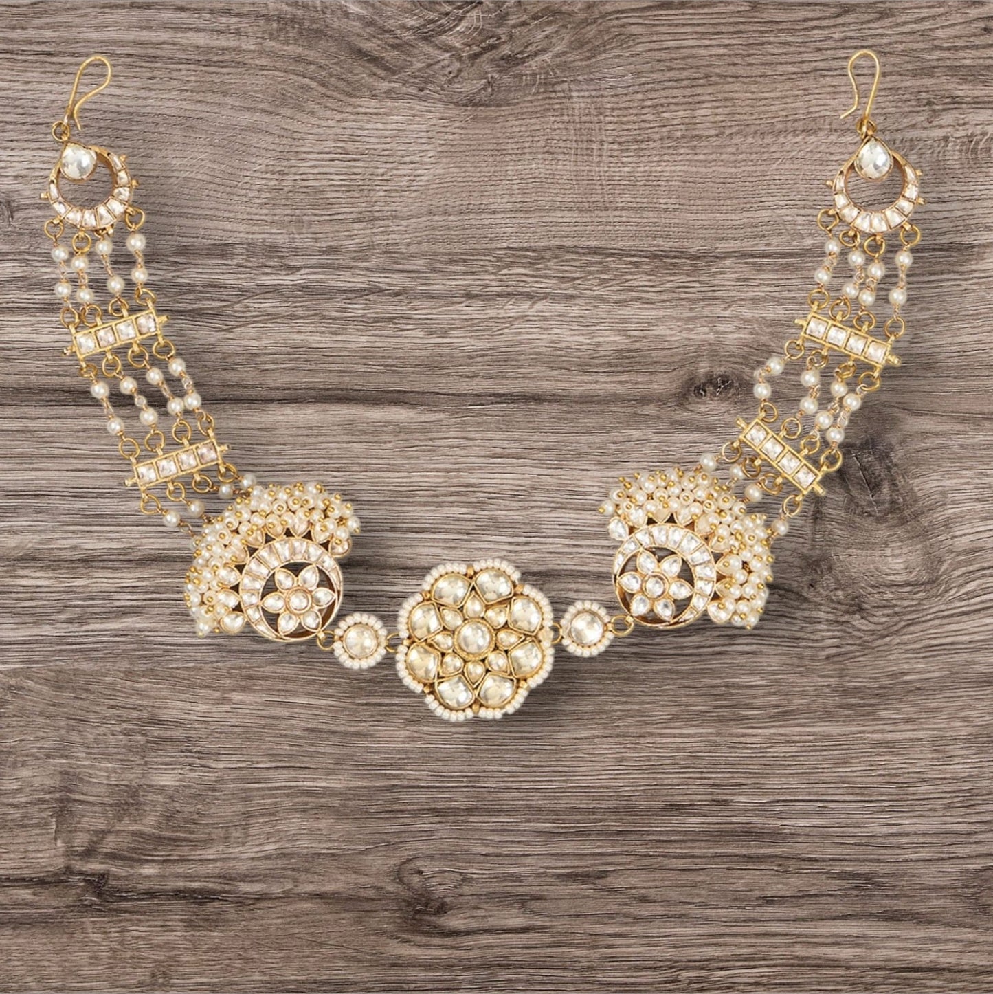Gold Finish Kundan Mathapatti - Auraa Trends - Mathapati - # - Auraa Trends - Gold Finish Kundan Mathapatti