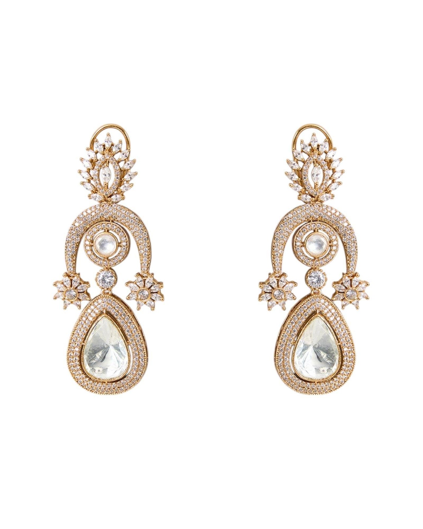 Gold Finish Kundan Polki Choker Necklace Set – Traditional Indian Jewelry for Weddings & Festivals - Auraa Trends