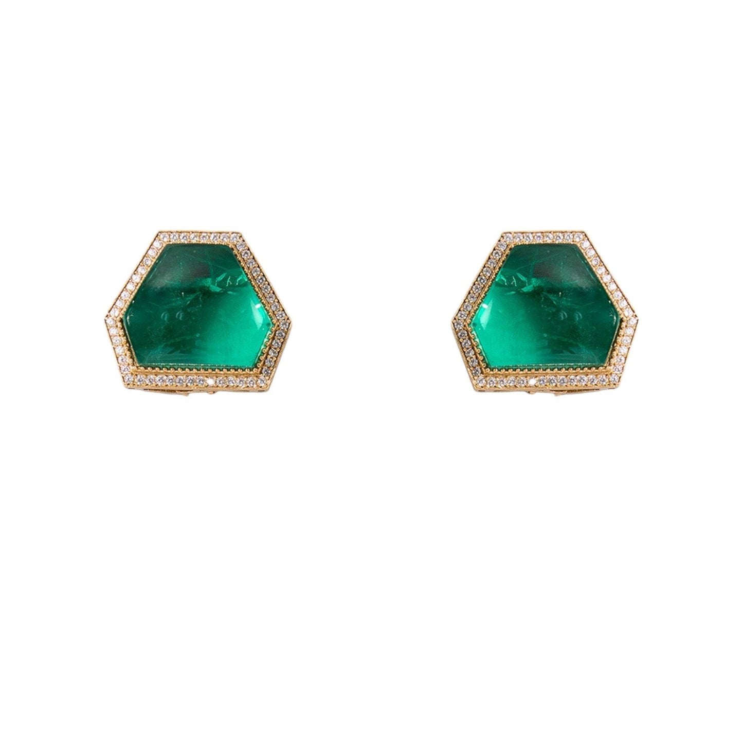 Gold Finish Kundan Polki & Emerald Stone Choker Necklace Set - Auraa Trends