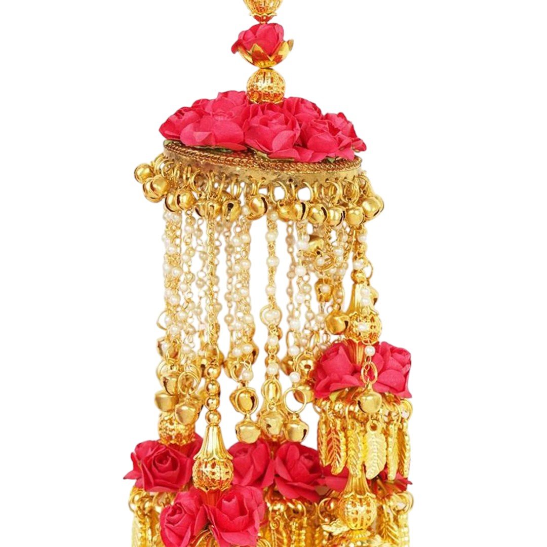 Gold - Plated Alloy kaleere with Floral & Ghungroo Detailing - Auraa Trends - Kaleere - Plated Alloy kaleere with Floral