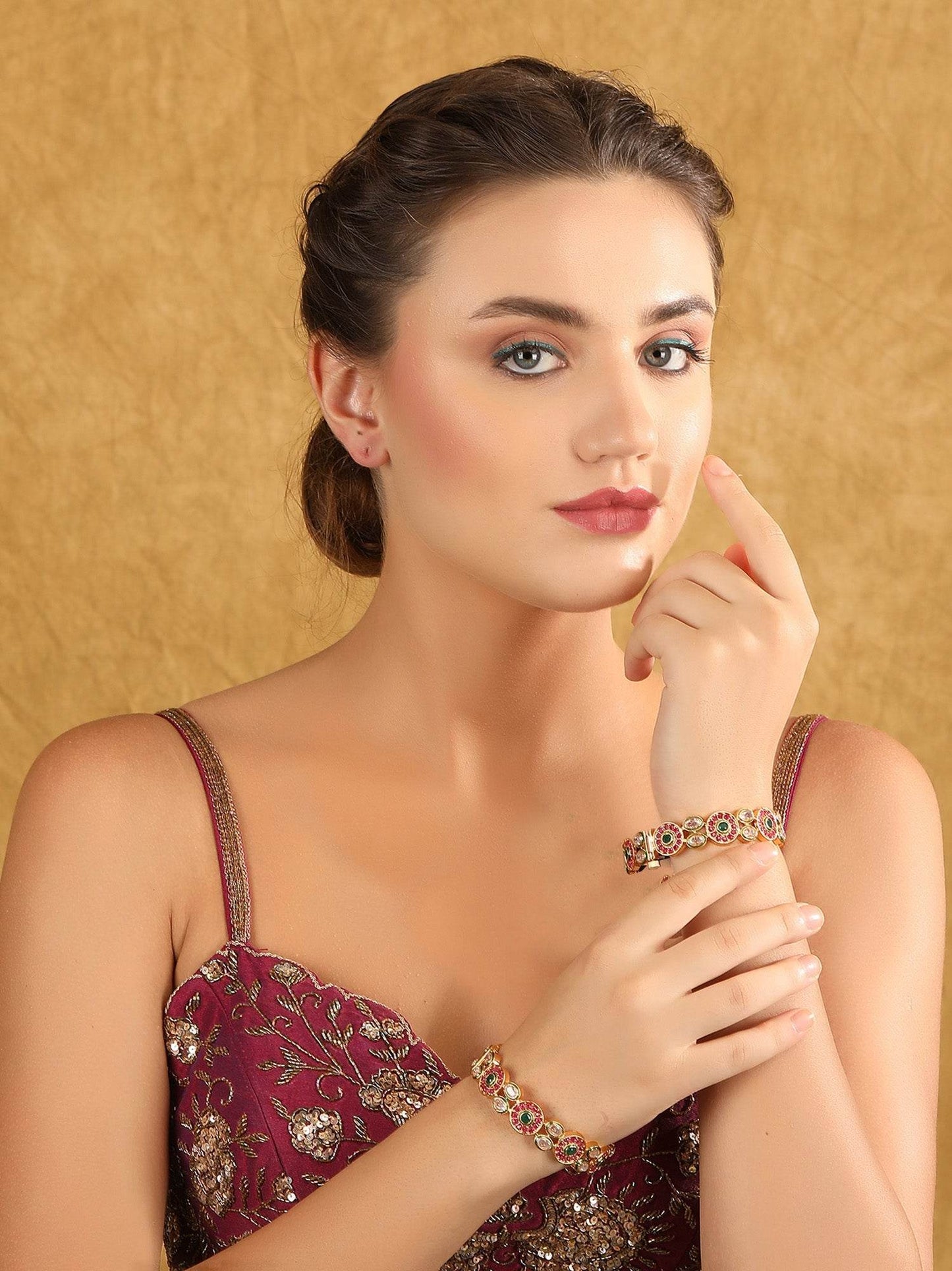 Gold Plated Bangles Set For Girls And Women - Auraa Trends