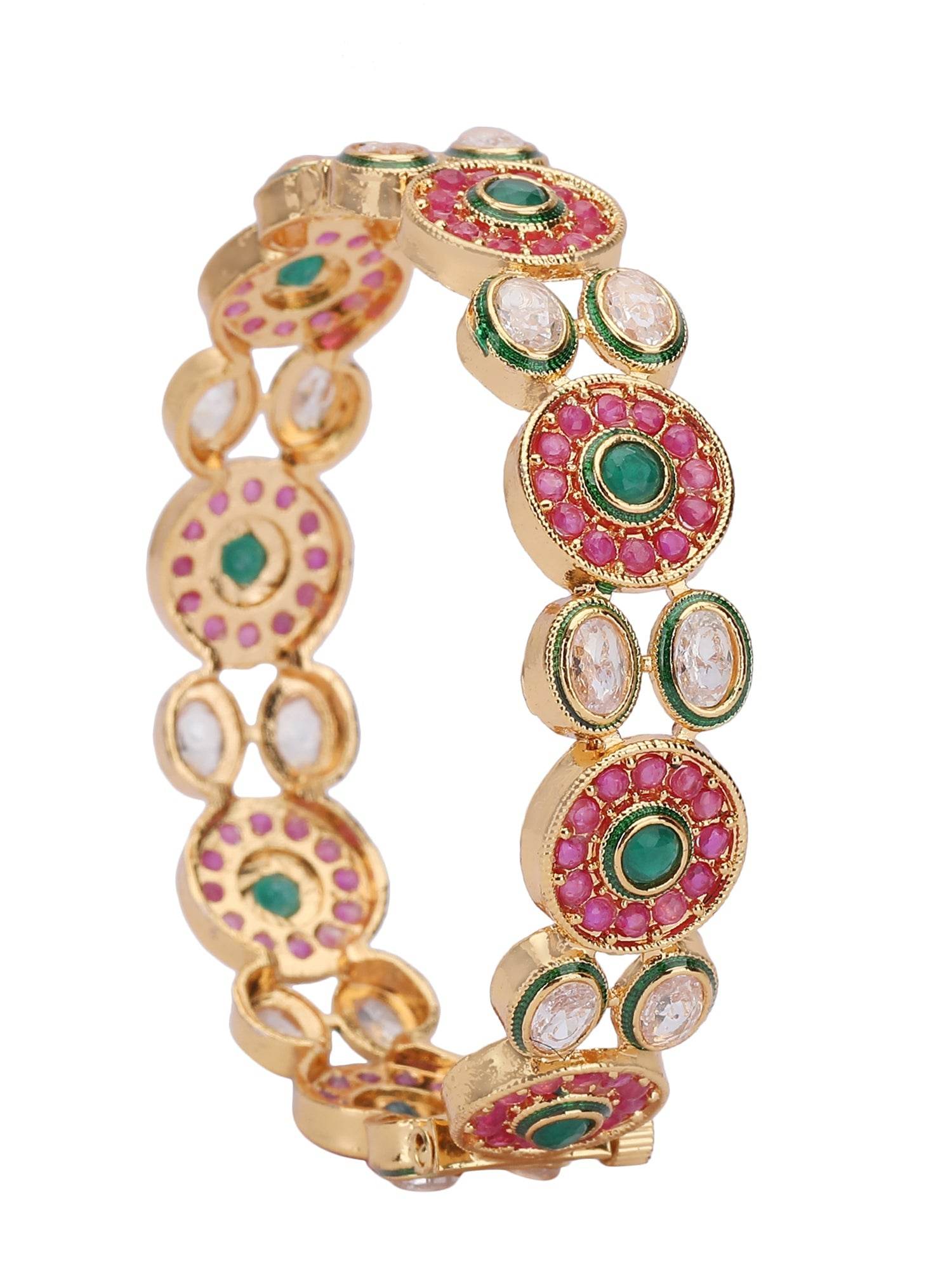Gold Plated Bangles Set For Girls And Women - Auraa Trends