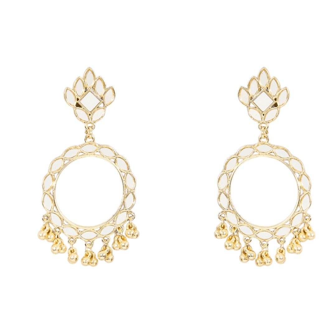 Gold-Plated Chandelier Hoop Earrings With Chandelier - Auraa Trends