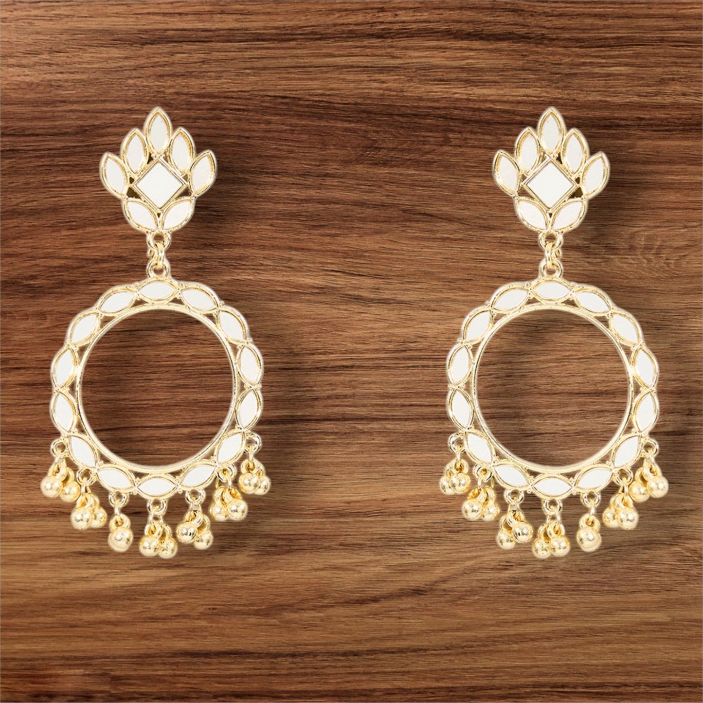 Gold - Plated Chandelier Hoop Earrings With Chandelier - Auraa Trends - Chandelier Earrings - # - Auraa Trends - Gold - Plated Chandelier Hoop Earrings With Chandelier