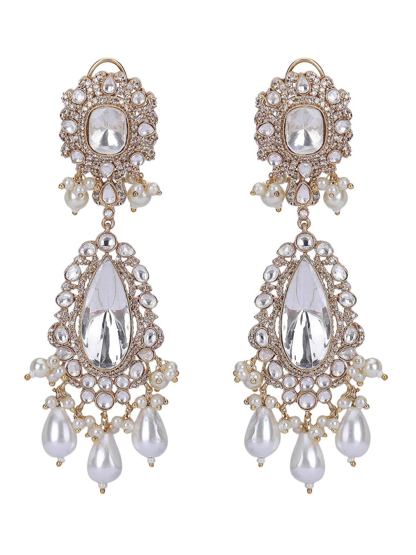 Gold-Plated Choker Necklace & Earrings - Auraa Trends