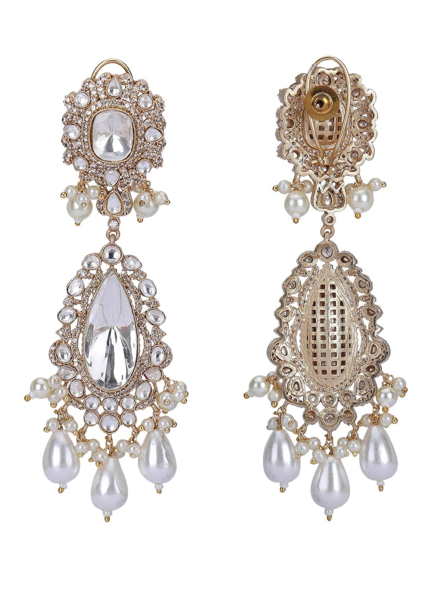 Gold-Plated Choker Necklace & Earrings - Auraa Trends