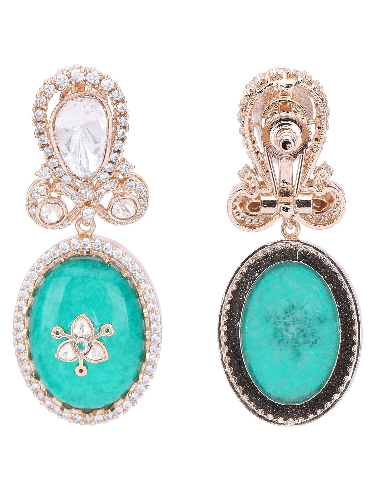 Gold-Plated Contemporary-Shaped Drop Earrings - Auraa Trends - Drop - Earrings New Arrivals