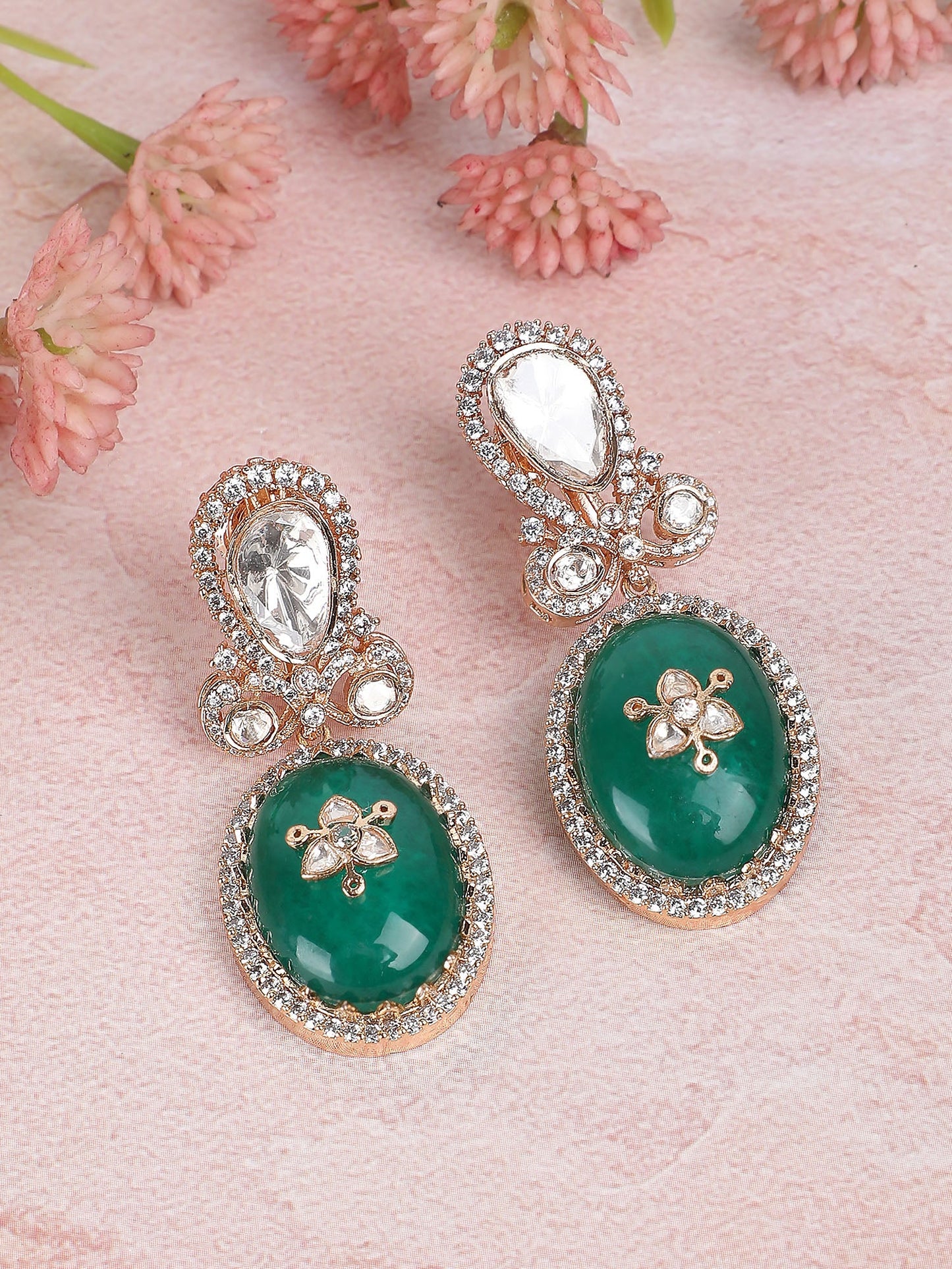 Gold-Plated Contemporary-Shaped Drop Earrings - Auraa Trends - Drop - Earrings New Arrivals