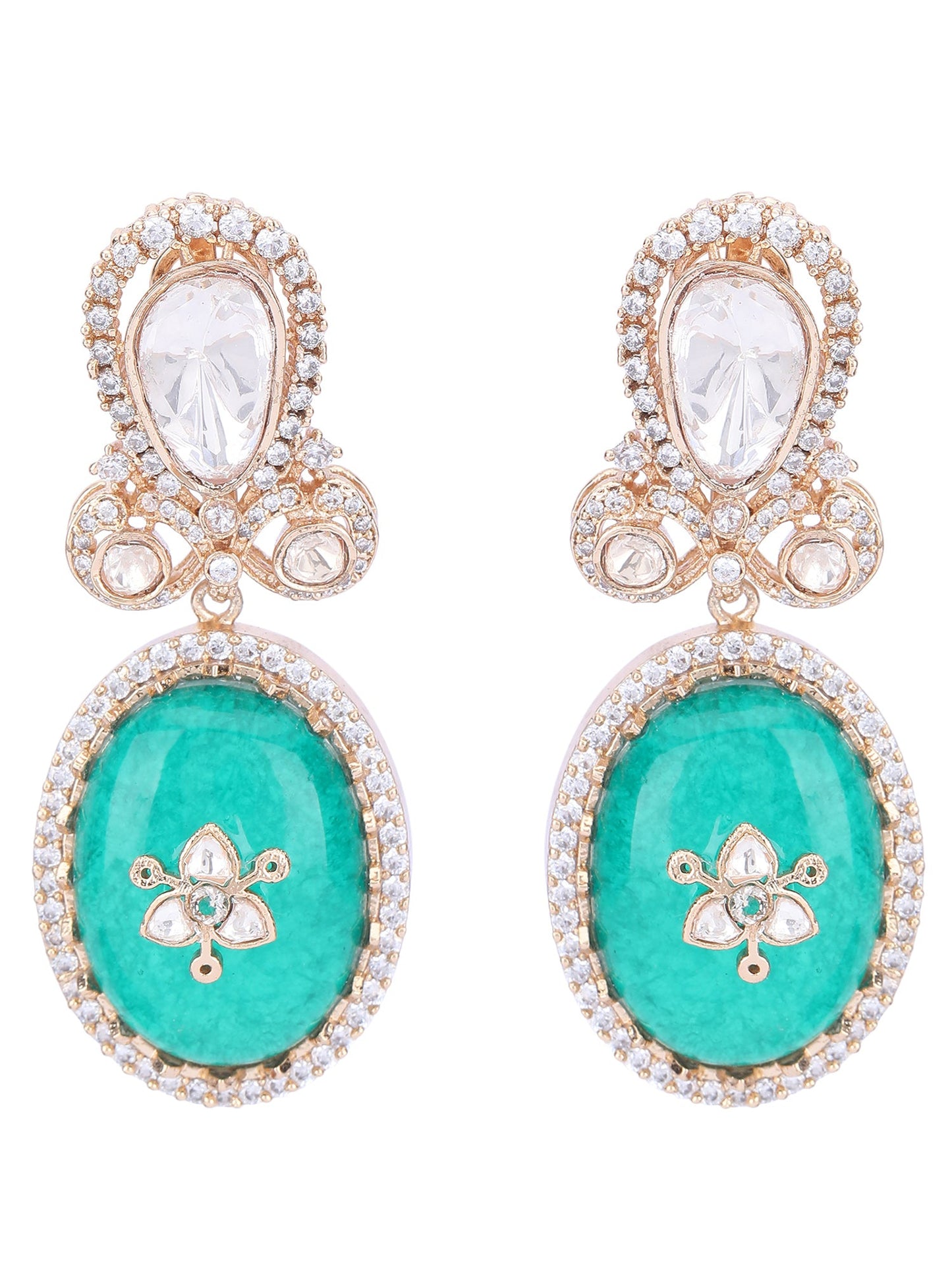 Gold-Plated Contemporary-Shaped Drop Earrings - Auraa Trends - Drop - Earrings New Arrivals