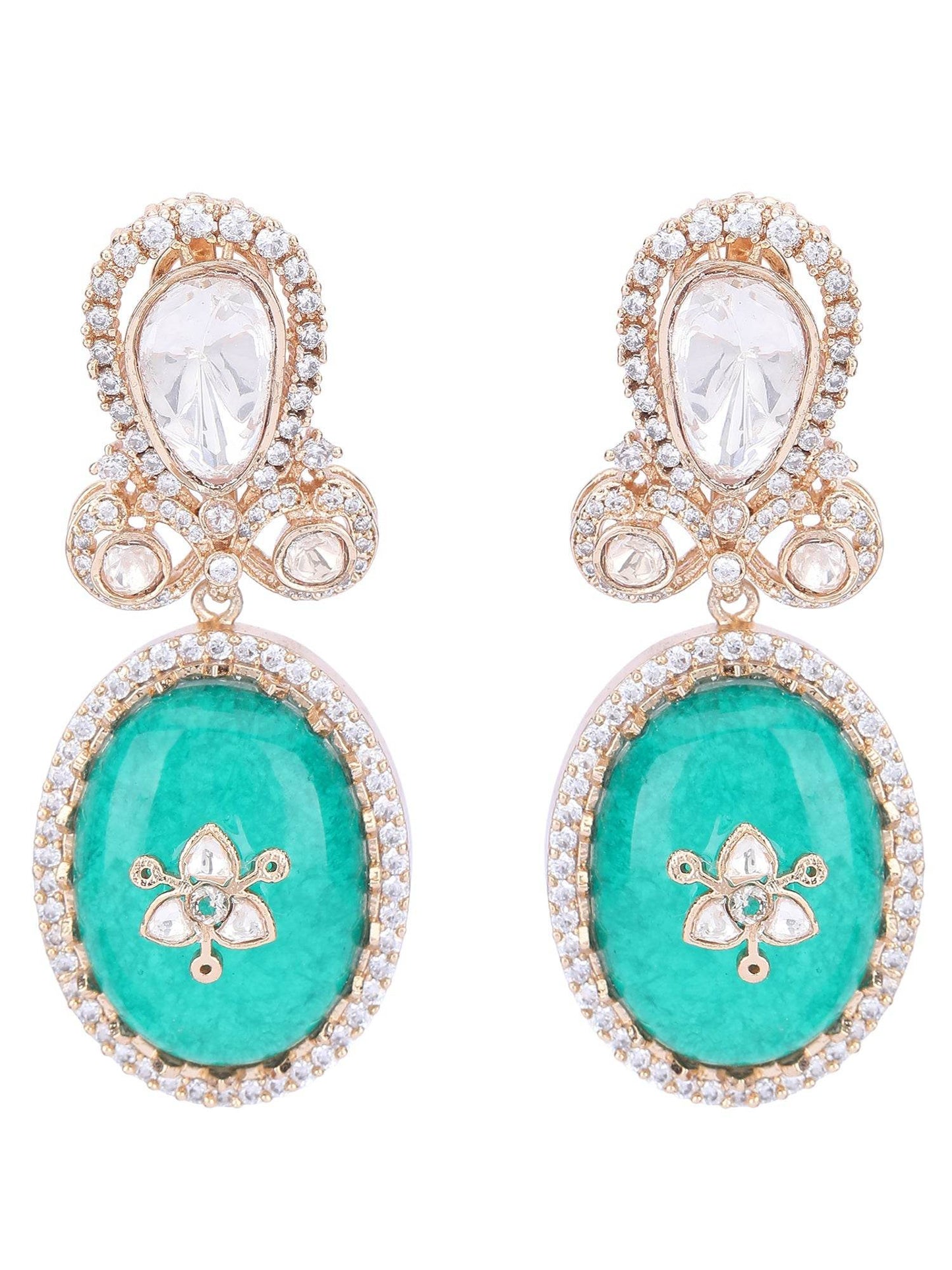 Gold-Plated Contemporary-Shaped Drop Earrings - Auraa Trends