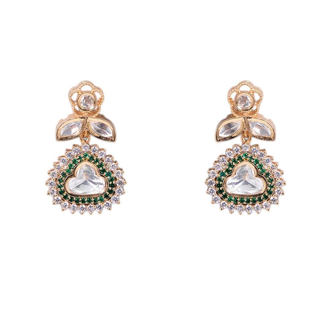 Gold-Plated Delicate Pendant Necklace with Matching Earrings - Auraa Trends