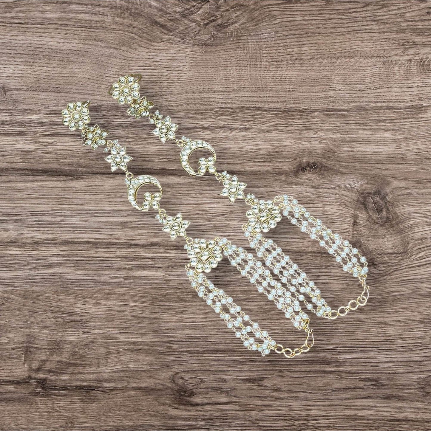 Gold Plated Kundan Hathphool - Auraa Trends