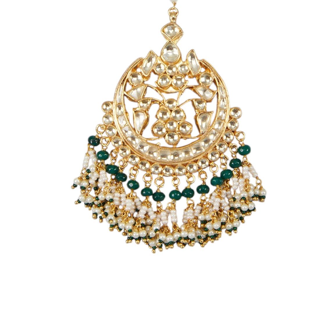 Gold Plated Kundan Maangtikka - Auraa Trends - Maangtika - # - Auraa Trends - Gold Plated Kundan Maangtikka
