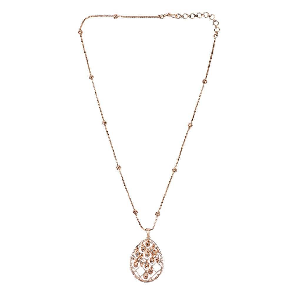 Gold Plated Kundan Pendant Bridal Necklace Set - Auraa Trends