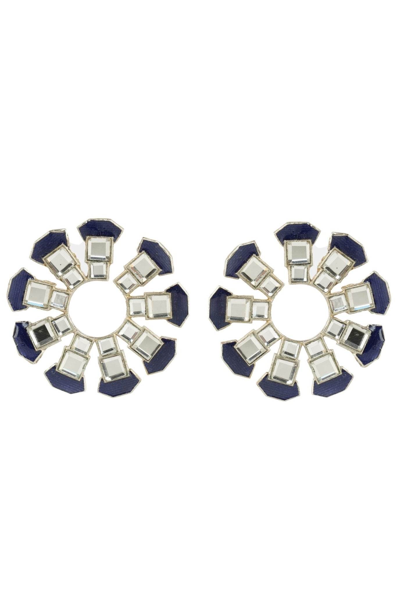 Gold Plated Kundan Stud Earrings - Elegant Sparkle - Auraa Trends