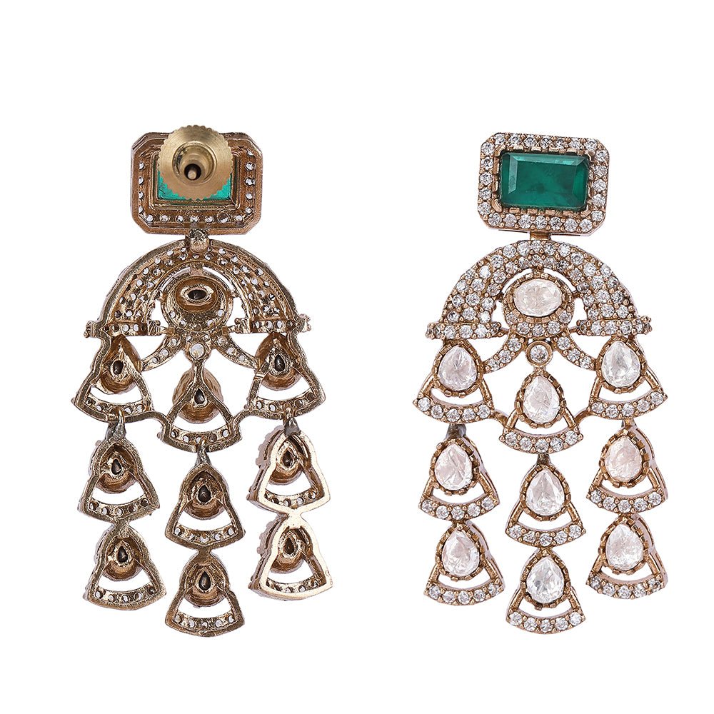 Gold - Plated Kundan - Studded & Beaded Jewellery Set - Auraa Trends - Necklace Set - Beaded necklace set online