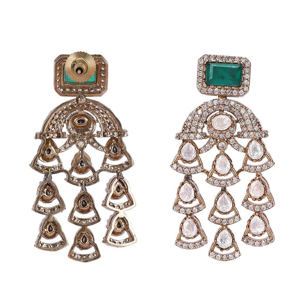 Gold-Plated Kundan-Studded & Beaded Jewellery Set - Auraa Trends