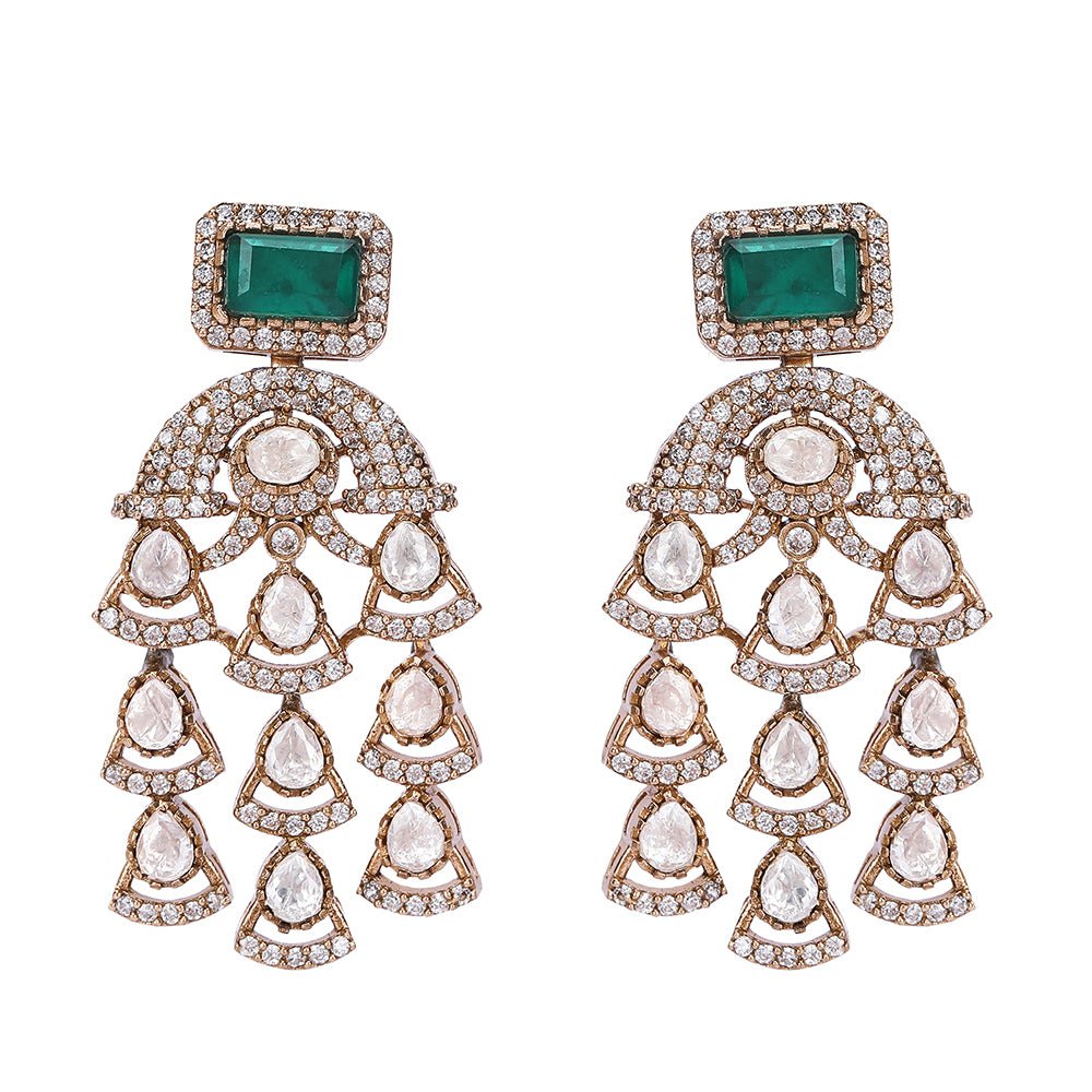 Gold - Plated Kundan - Studded & Beaded Jewellery Set - Auraa Trends - Necklace Set - Kundan - necklace set online