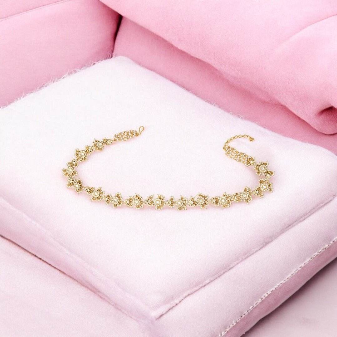 Gold Plated Kundan Waist Belt For Women - Auraa Trends