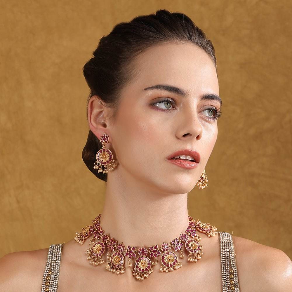 Gold-Plated Necklace Set - Auraa Trends