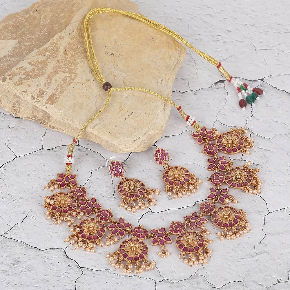 Gold-Plated Necklace Set - Auraa Trends