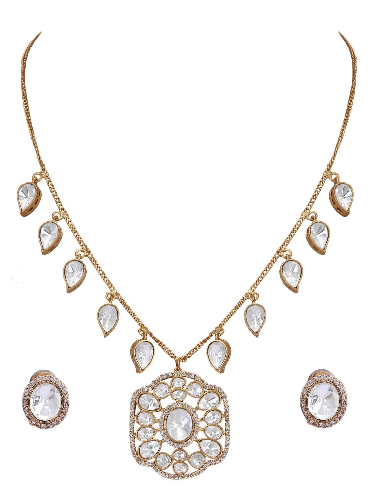 Gold Stilla Necklace & Earring Set - Auraa Trends