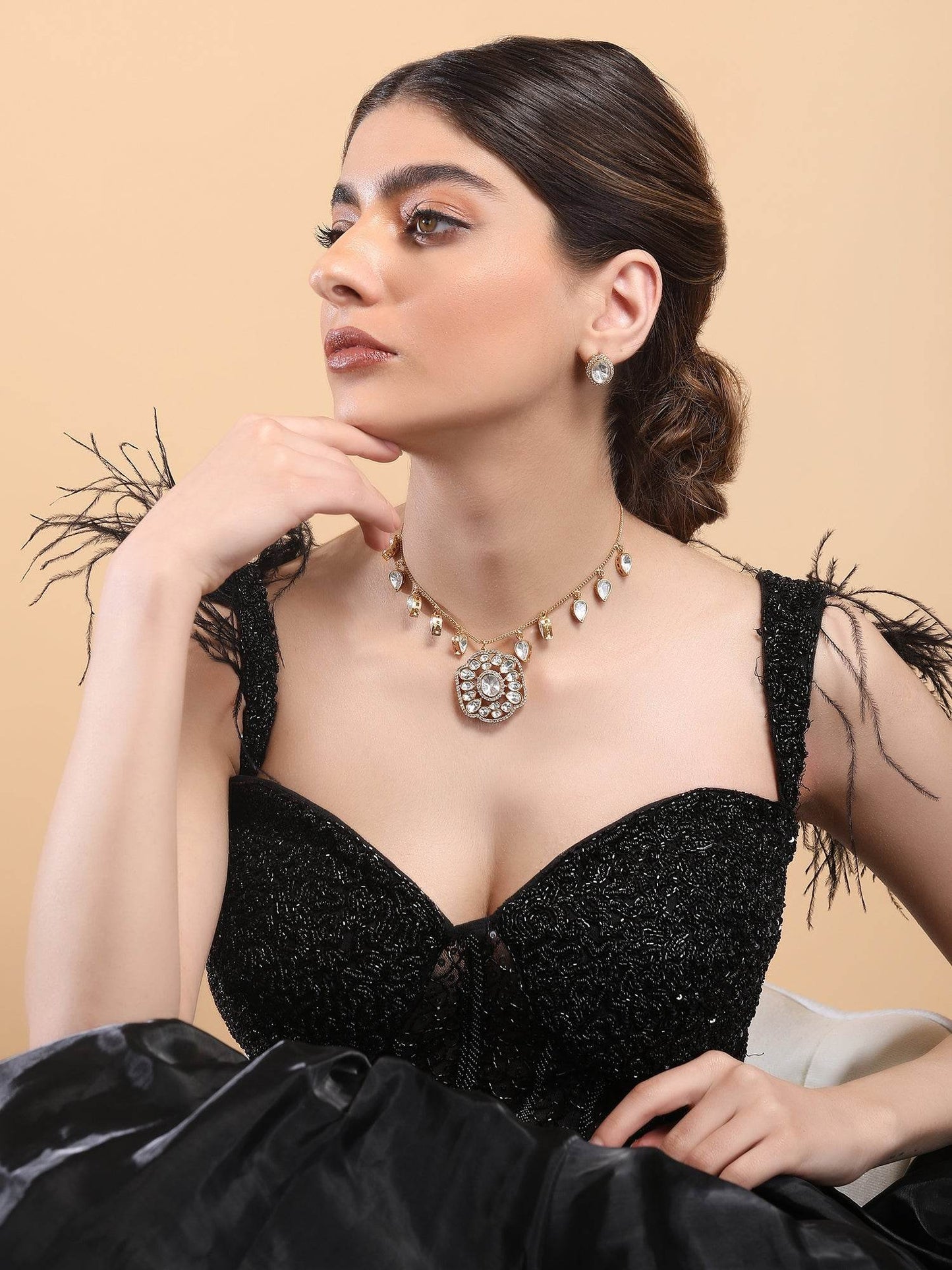 Gold Stilla Necklace & Earring Set - Auraa Trends