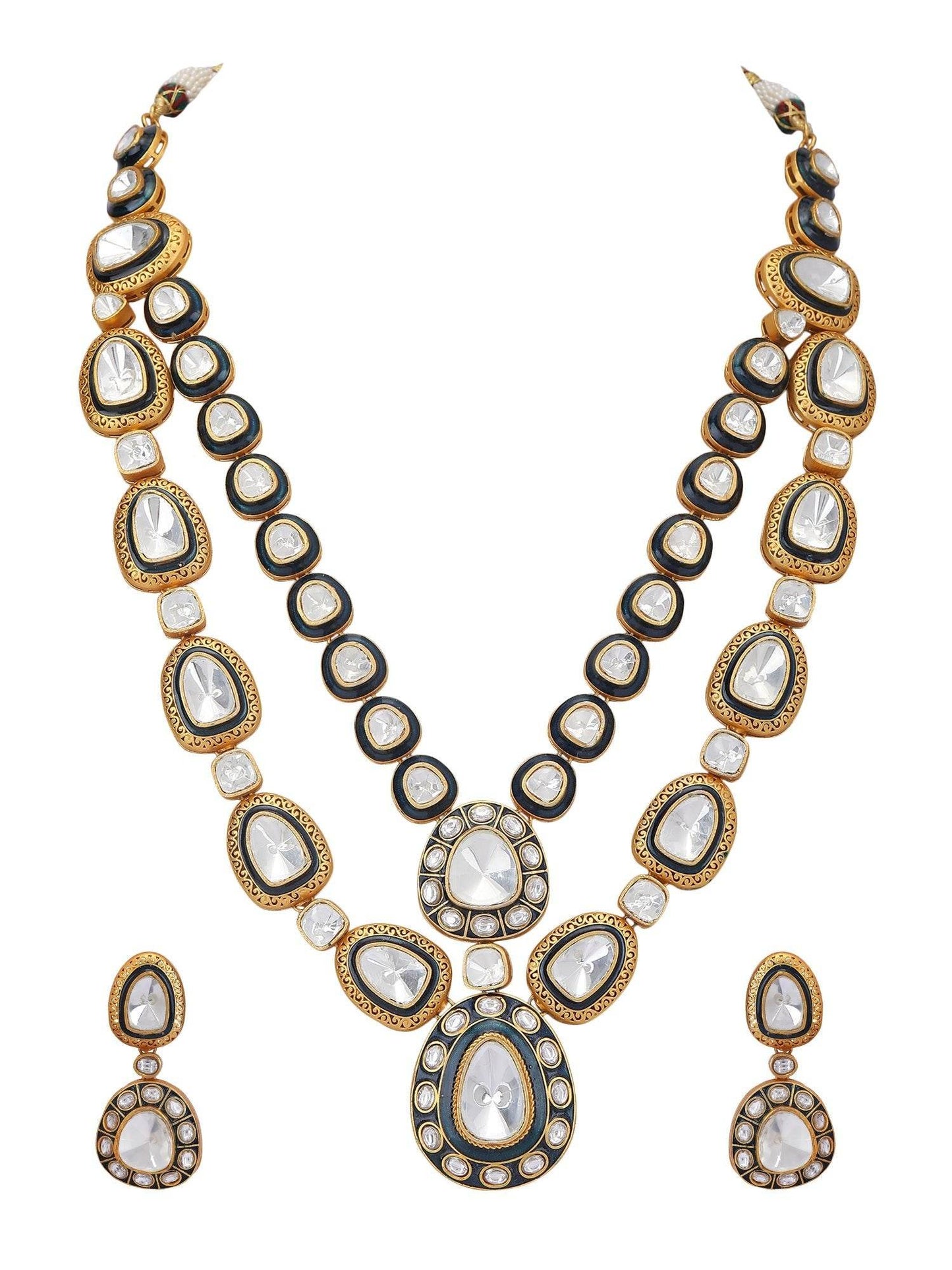 Gold Tone Polki Necklace For women - Auraa Trends