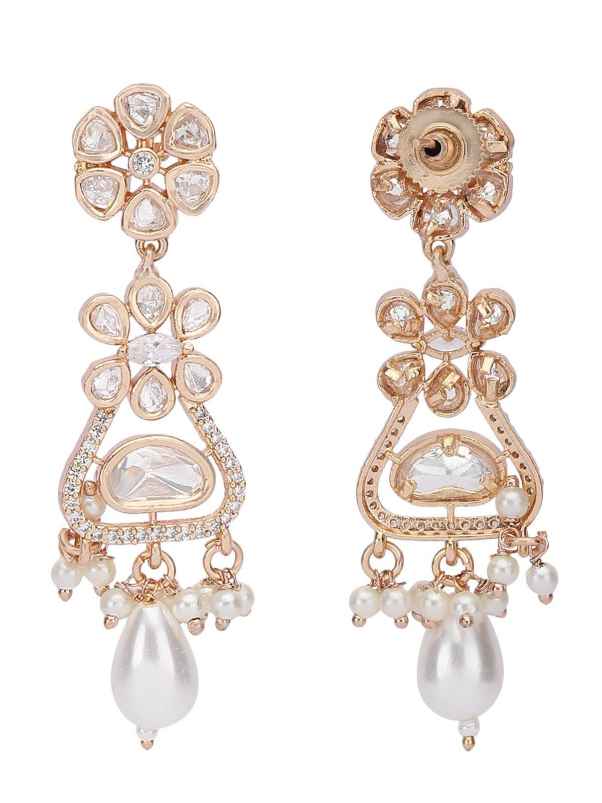Gold-Toned & White Gold Plated Beaded Handcrafted Jewellery Set - Auraa Trends
