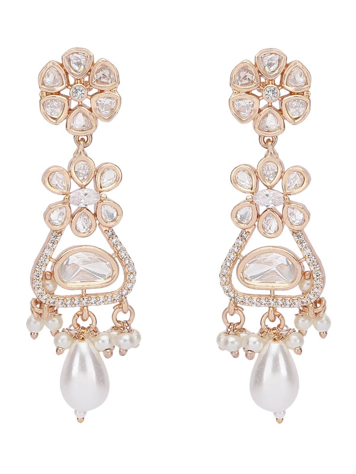 Gold-Toned & White Gold Plated Beaded Handcrafted Jewellery Set - Auraa Trends