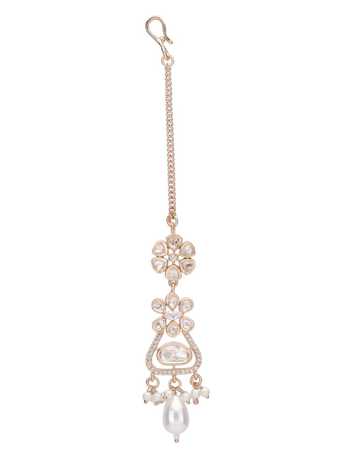 Gold-Toned & White Gold Plated Beaded Handcrafted Jewellery Set - Auraa Trends