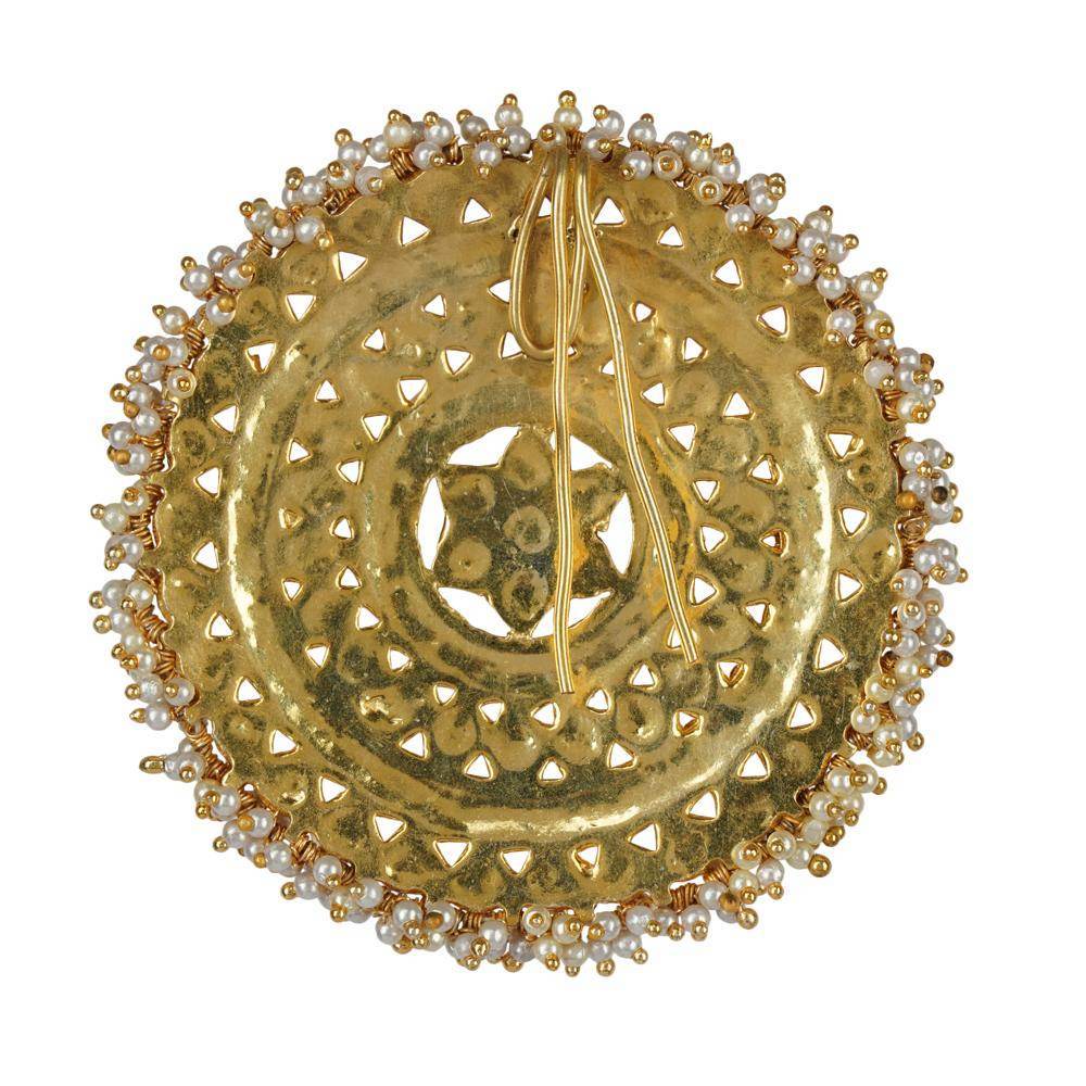 Grand Gold Plated Kundan Juda Pin - Auraa Trends
